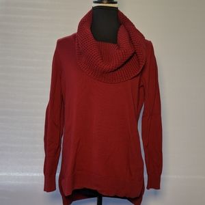 Michael Kors Red Sweater with Knit Cowl L